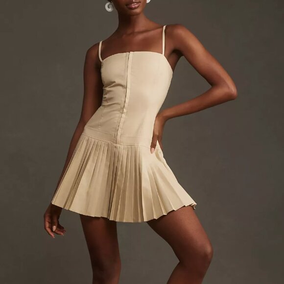 NWT Mare Mare Square-Neck Pleated Mini Dress SZ XS & SMALL - Picture 3 of 5